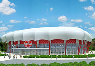 Sports facility made of awning
